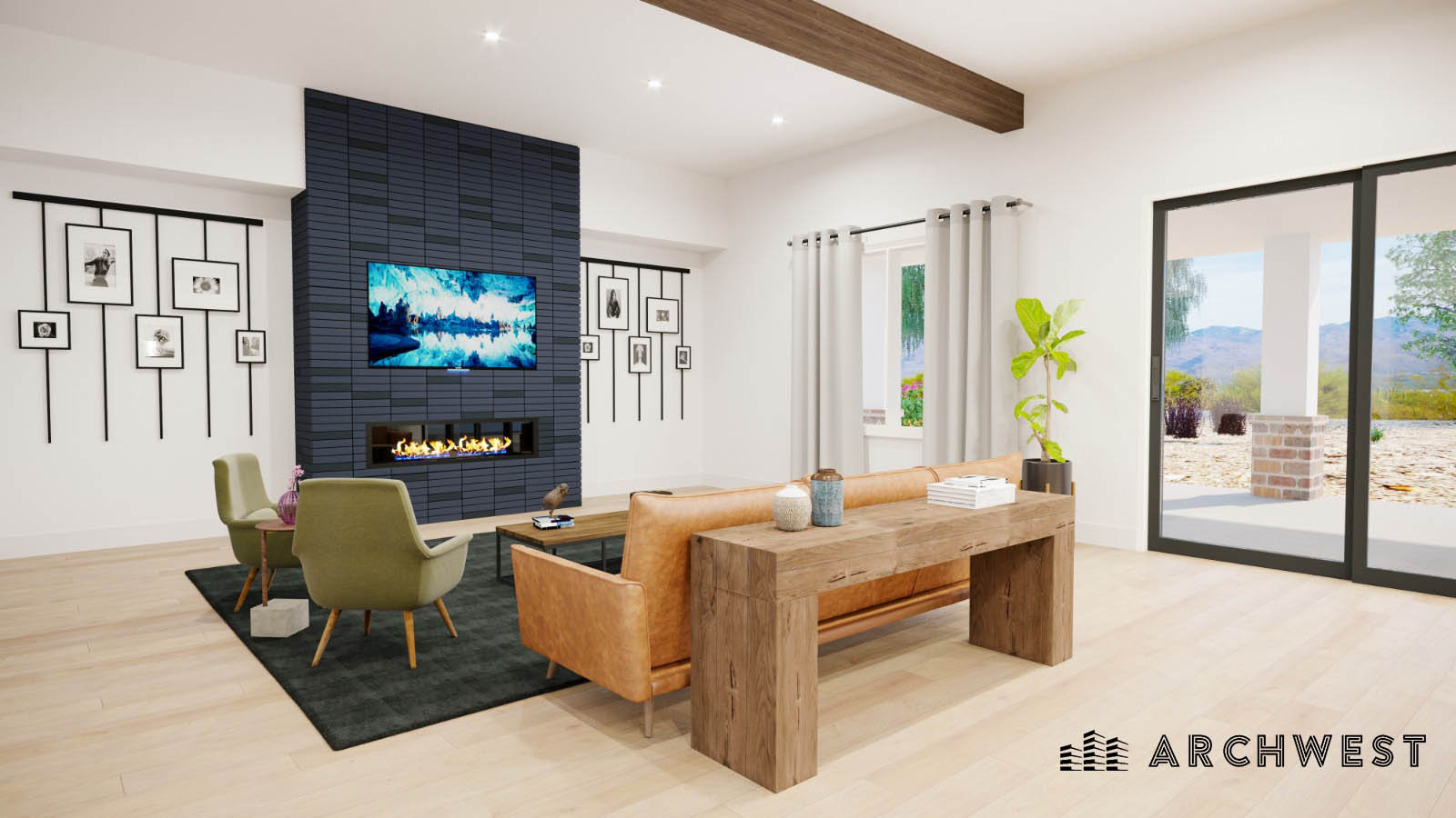 10. 3D Render of a Living Room, Arizona, USA